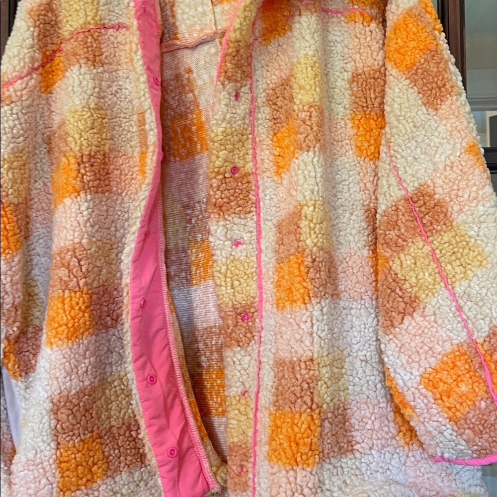 Davi & Dani Orange And Cream Patterned Jacket, La… - image 4